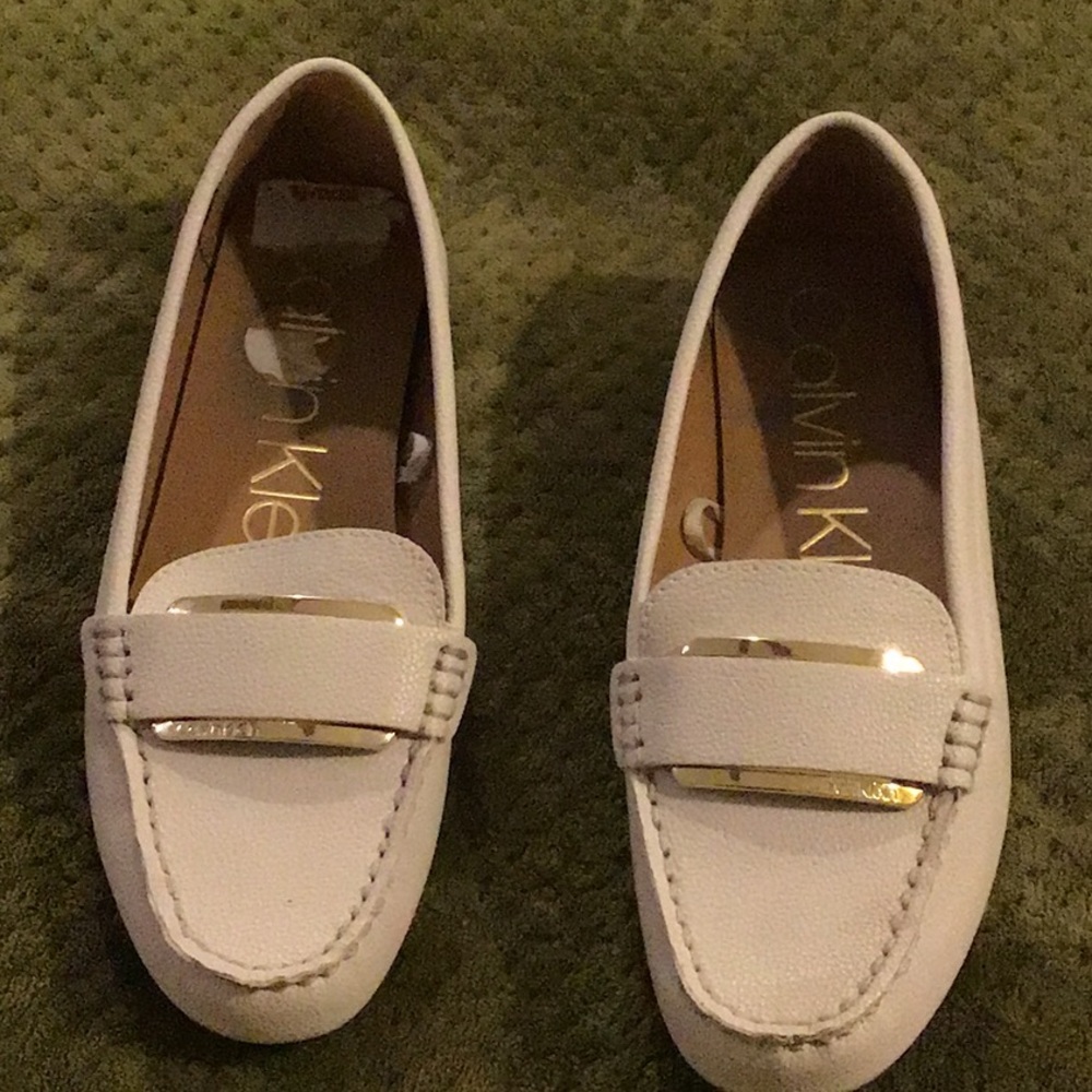 White Calvin Klein Loafers